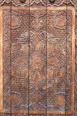 Fragment of wooden door clipart