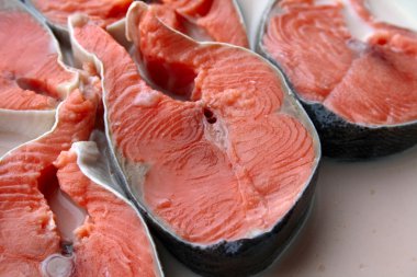 Fresh salmon in milk