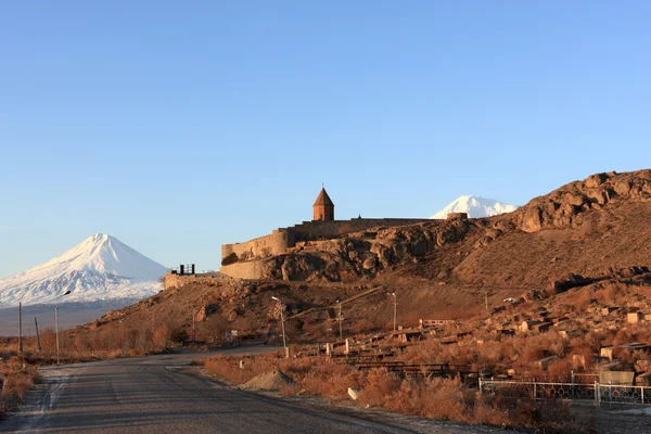 Khor virap Manastırı ve Ağrı Dağı — Stok fotoğraf