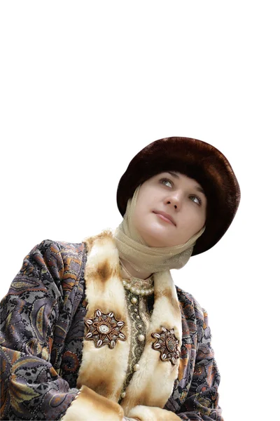 Lady in historical clothes — Stock Photo, Image