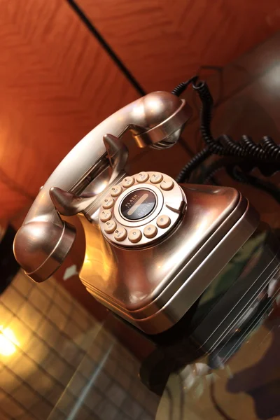 The metallic telephone — Stock Photo, Image