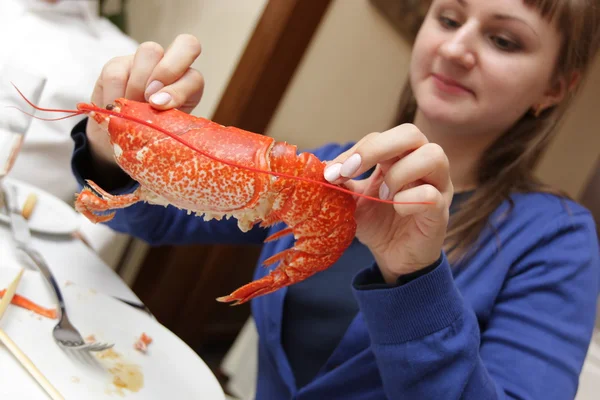 Stock image Girl and lobster