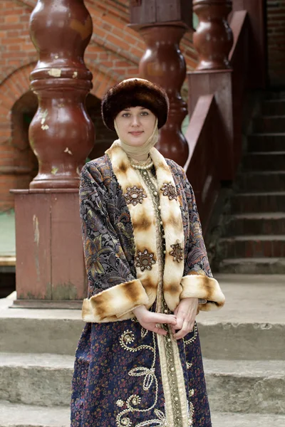 Tourist in historical clothing — Stock Photo, Image