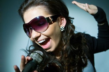 Girl Singing clipart