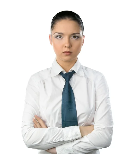 Businesswoman isolated on white backgrou — Stock Photo, Image