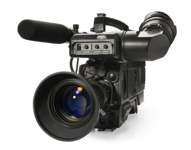 Professional digital video camera, isola clipart