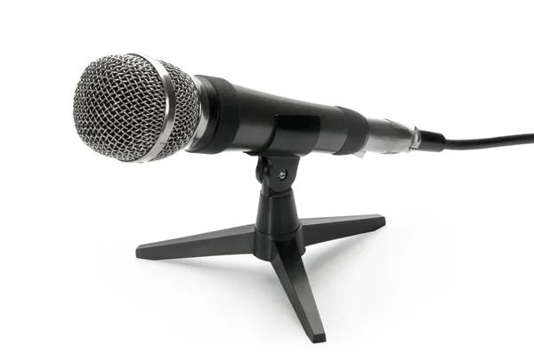 Microfono, isolato su sfondo bianco — Foto Stock