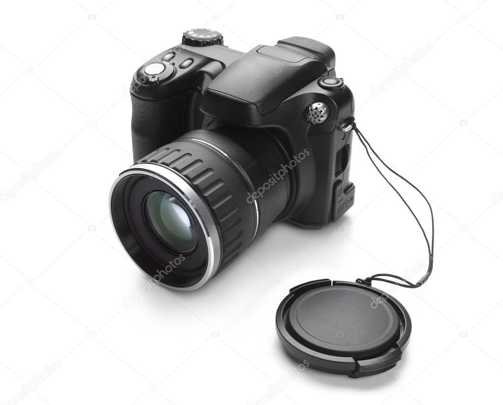 Digital camera, isolated on white backgr