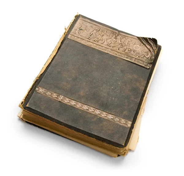 Oud boek met een gravure, geïsoleerd op — Stockfoto