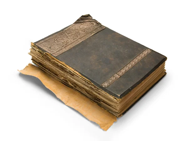 Oud boek met een gravure, geïsoleerd op — Stockfoto