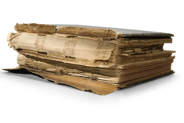 Eski kitap, beyaz zemin üzerine izole — Stok fotoğraf
