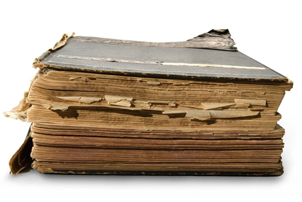 Gammal bok med en gravyr, isolerad på — Stockfoto