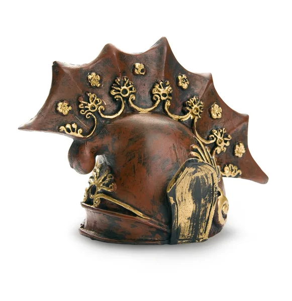 Ancient helmet, isolated on white backg — Stock Photo, Image