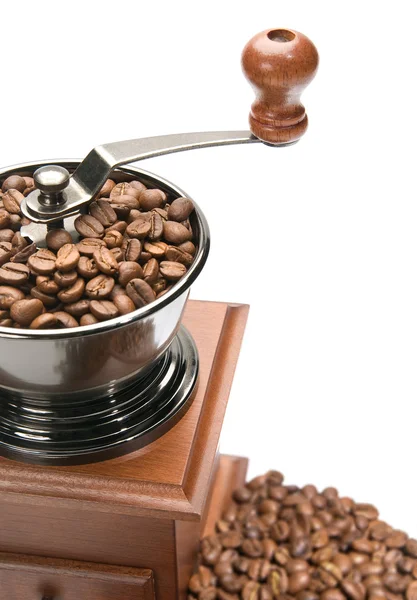 Gammal kaffekvarn, isolerad på vit ba — Stockfoto