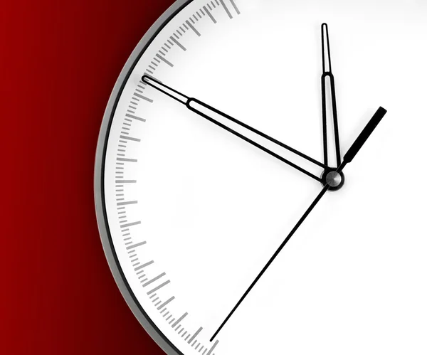 Relógio de parede, isolado no fundo vermelho — Fotografia de Stock