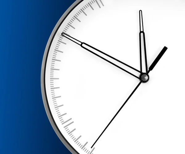 青色の背景に分離の壁時計 — ストック写真