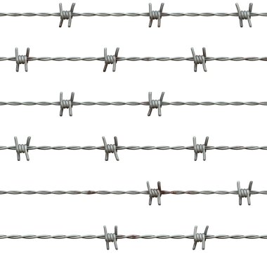 Barbed wire, isolated on white backgroun clipart