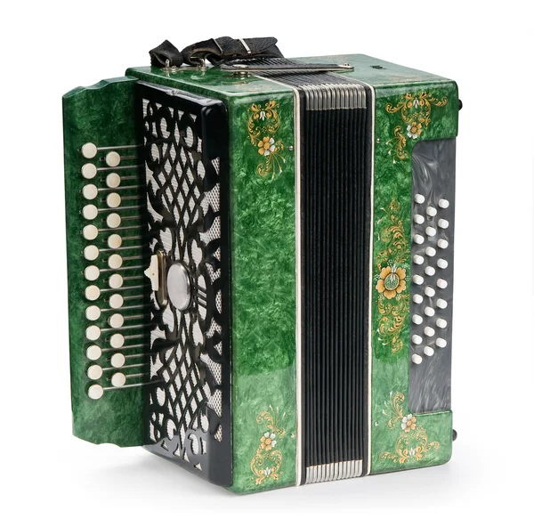 stock image Green Accordion, isolated on white backg