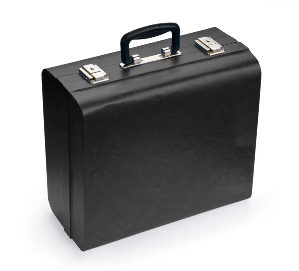 白を上に分離されて黒のスーツケース — ストック写真