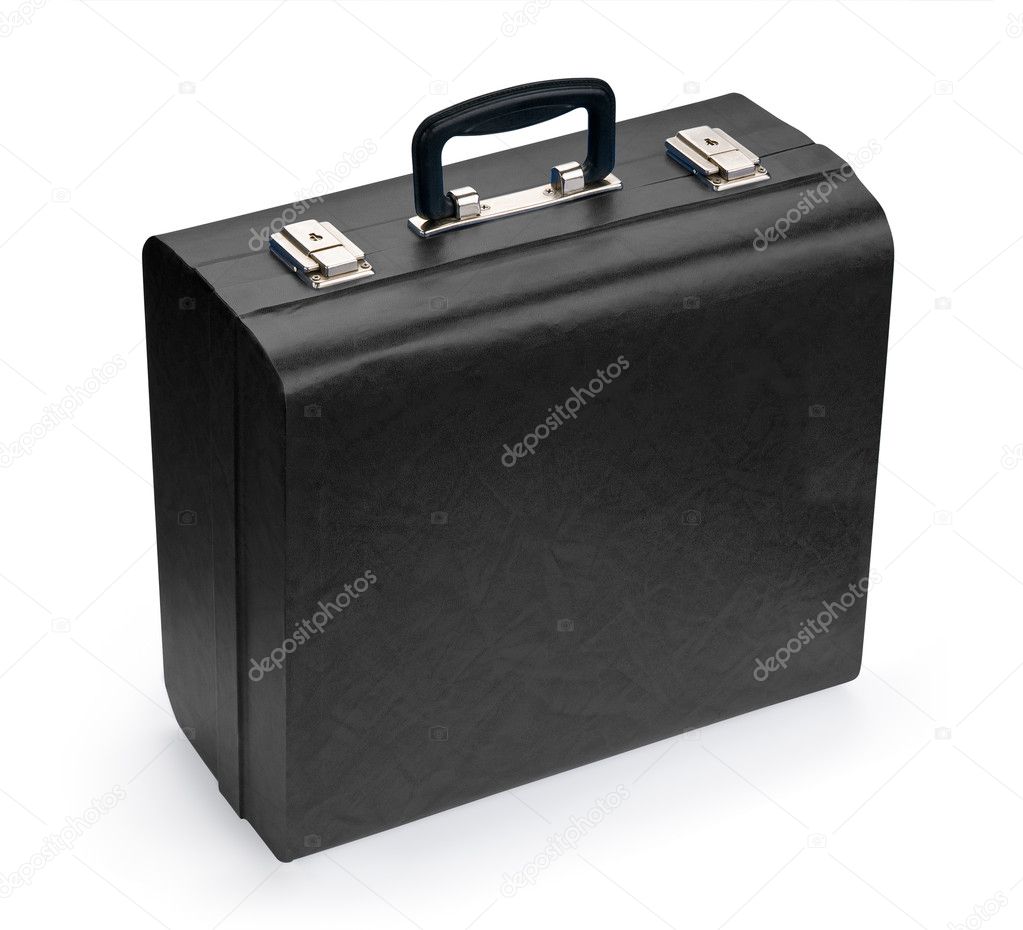 Black suitcase, isolated on white backgr