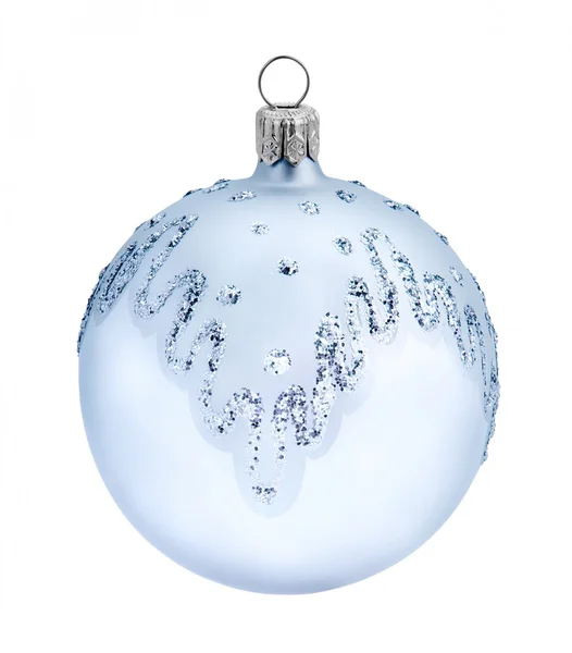 Kerstmis blauwe bal, geïsoleerd op witte b — Stockfoto
