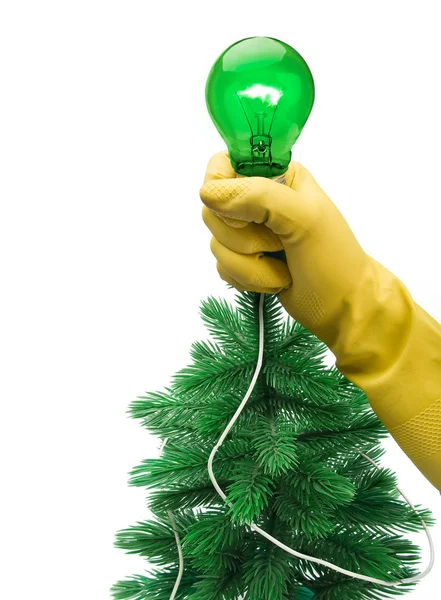 Fur-tree with a lamp — Stock Photo, Image
