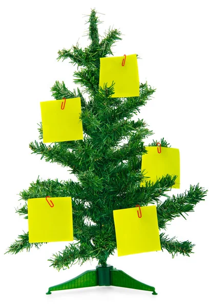 毛皮-圣诞树与笔记 — 图库照片