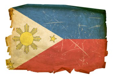 Filipinler bayrağı eski, izole üzerinde beyaz