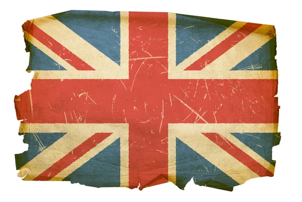 United Kingdom Flag old, isolated on whi — Stock Photo, Image