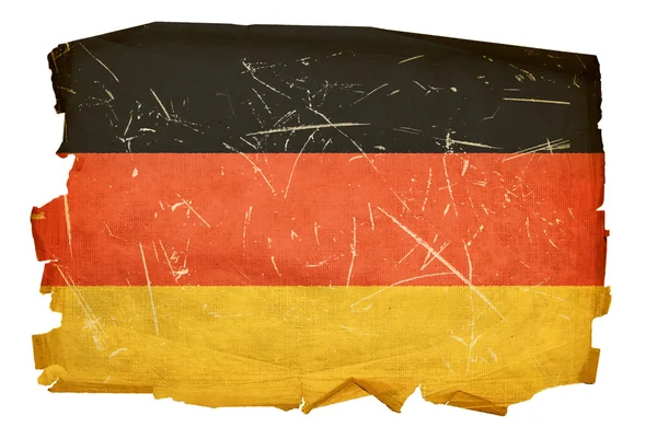 Tyskland flagga gamla, isolerade på vit baksida — Stockfoto