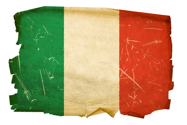 Itália Bandeira velha, isolada em branco backgr — Fotografia de Stock