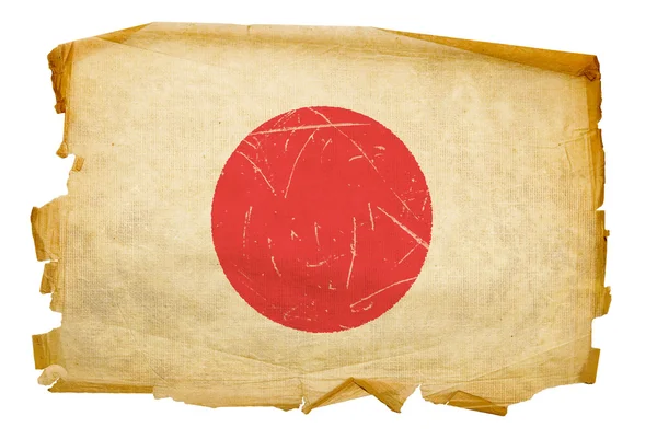 Japan flagga gamla, isolerade på vit bakgrunds — Stockfoto