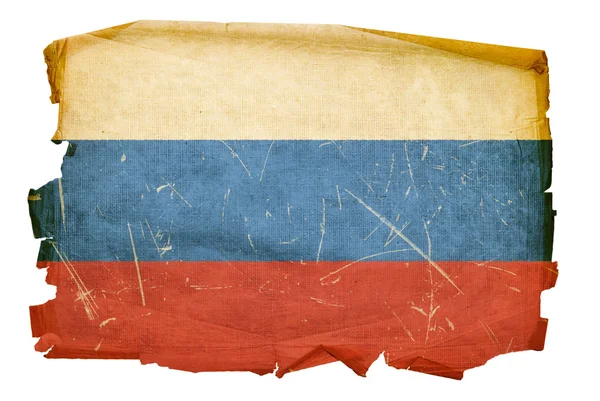 Прапор Росії старі, ізольовані на білий захованих — стокове фото