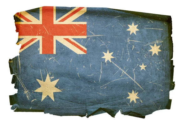 Australië vlag oud, geïsoleerd op witte ba — Stockfoto