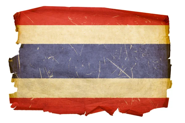 Tailândia Bandeira velha, isolada em bac branco — Fotografia de Stock
