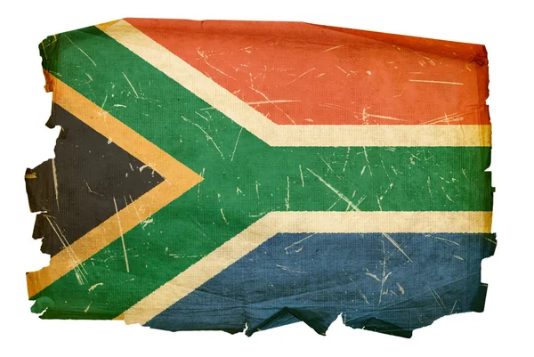 África do Sul Bandeira velha, isolada em branco — Fotografia de Stock