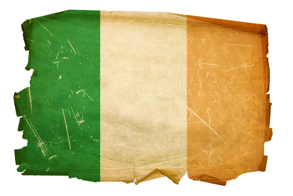 Irland flagga gamla, isolerade på vit baksida — Stockfoto