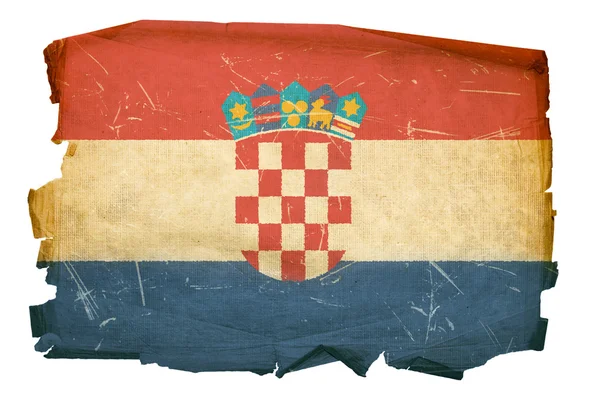 Horvátország zászló régi, elszigetelt, a fehér fonákkal — Stock Fotó