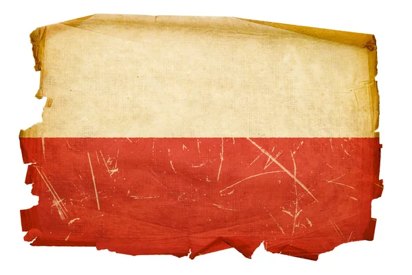 古いポーランドの旗の分離の白い背景に隠れて — ストック写真
