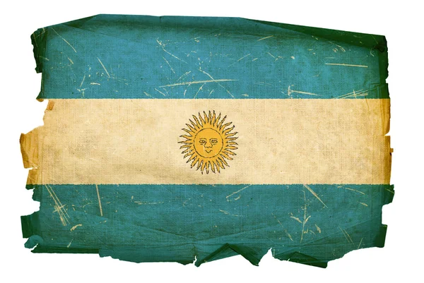 Argentinische Fahne alt, isoliert auf weißem Ba — Stockfoto