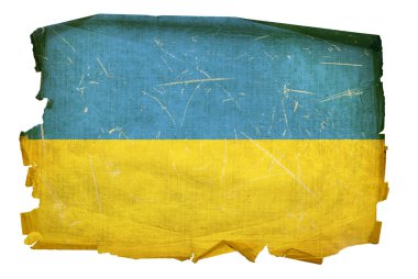 Ukrayna bayrağı eski, izole üzerinde beyaz arka