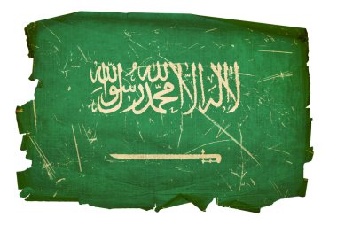 Suudi Arabistan bayrağı eski, izole üzerinde beyaz