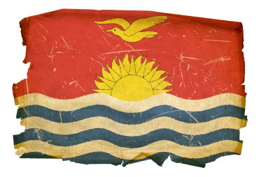 Kiribati bayrağı eski, izole üzerinde beyaz bac