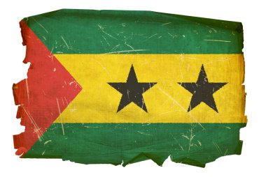 Sao tome bayrağı eski, izole üzerinde beyaz bac