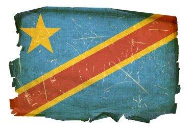 DR Congo Flag old, isolated on white bac clipart