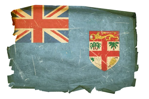 Bandera de Fiji vieja, aislada sobre fondo blanco —  Fotos de Stock