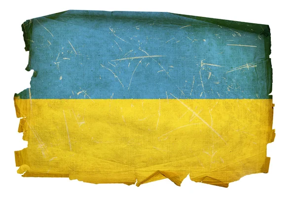 Ukraina flagga gamla, isolerade på vit baksida — Stockfoto