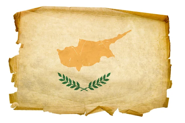 Cyprus flag old, isolated on white backg — Stock Photo, Image
