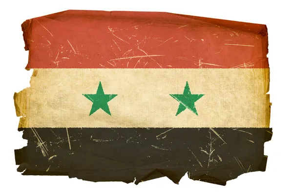 Syrian Flag old, isolated on white backg — Stock Photo, Image