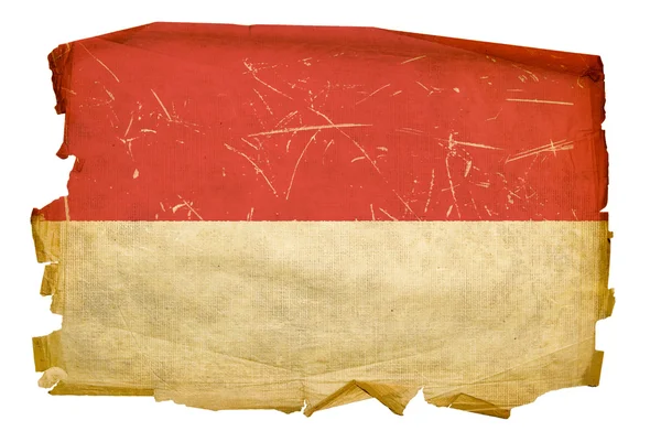Bandeira da Indonésia velho, isolado em branco ba — Fotografia de Stock